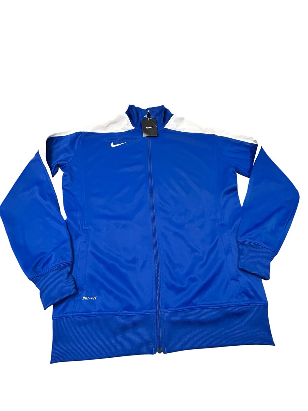 Nike Men’s Blue and White Dri-FIT Full-Zip Windbreaker Track Jacket XL NWT